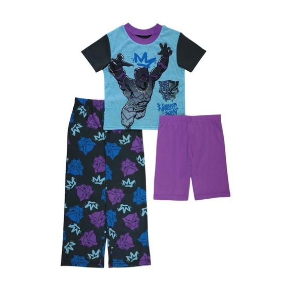 NEW Avengers 3 Piece Black Panther Sleep Set for Boys, size 8 - Picture 1 of 9